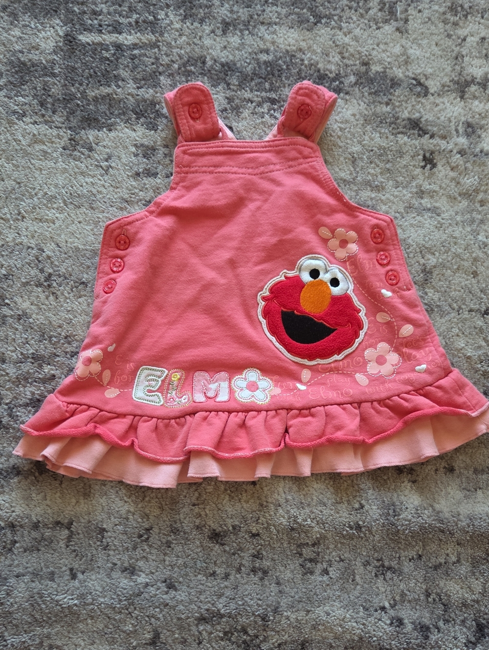 Vintage Sesame Street Elmo's World Pink Ruffle Dress Size 6/9M